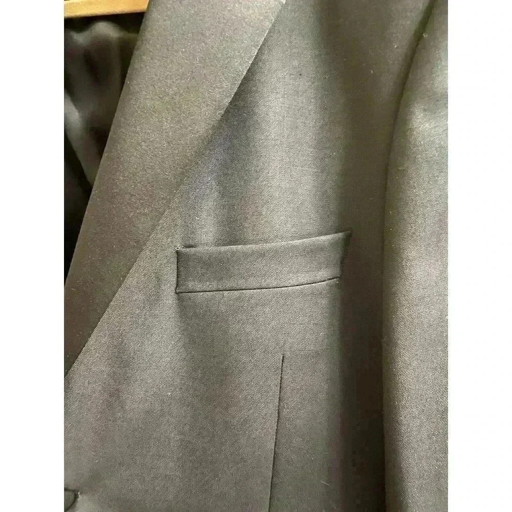 Barassi Merino Wool Men's Black Blazer Jacket Size 42R Performa Stretch *Read*